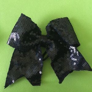Black Sequin Cheer Bow